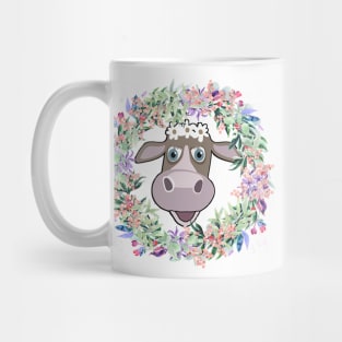 Cow Cute Cows Flower Wreath & Headband Accessory Gift Mug